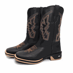 Bota Texana Masculina Country Bico Quadrado Couro ... - Andrade Country
