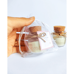 Mini Vela Personalizada com Saquinho de Organza - Anom Aromas