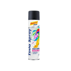 TINTA SPRAY PRETO FOSCO - MUNDIAL PRIME - 00174 - ARARENSEFERRAMENTAS