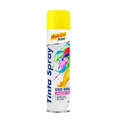 TINTA SPRAY AMARELO - MUNDIAL PRIME - 30185 - ARARENSEFERRAMENTAS