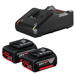 KIT COM 2 BATERIAS 4.0Ah E 1 CARREGADOR BIVOLT GAL 18V-40 -BOSCH - 37530 - ARARENSEFERRAMENTAS