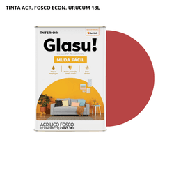 TINTA ACRÍLICA FOSCO MUDA FÁCIL URUCUM 18L GLASU! - Arena Tintas