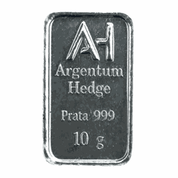 Barra de prata Argentum Hedge AgH 10 g - Ag 999 - Argentum Hedge