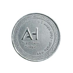 Moeda De Prata Argentum Hedge AgH 1/2 Ozt - Ag 999 - Argentum Hedge
