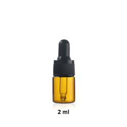 Frasco Vidro Âmbar Conta-Gotas 02ML Kit c/5 - Preto - Aroma Acessórios