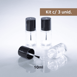 Frasco de Vidro Para Esmalte 10ml Kit c/3 - I... - Formariz Embalagens