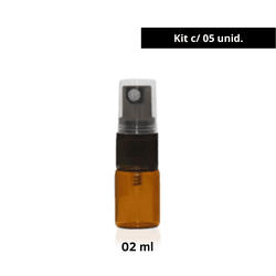 Frasco Vidro Âmbar Spray 02ML Kit c/5 Preto - Aroma Acessórios