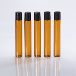 Frasco de Vidro Âmbar Roll-on Fino 10ml Preto... - Formariz Embalagens