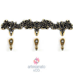 2 unidades Porta Chaves Com 3 Ganchos - I-9091 - Artesanato & CO.
