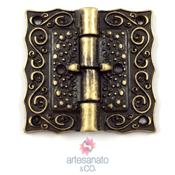 4 unidades Dobradiça Quadrada - M-9521 - Artesanato & CO.
