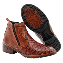 Botina Masculina Country Escamada Bico Redondo Em ... - ARTEZANNI