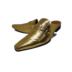 Mule Masculino Em Couro - Babuche - Golden Seal - ... - Art Sapatos ®