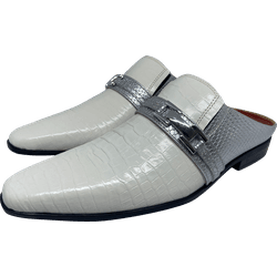 Mule Masculino Em Couro - Babuche - White Grey Sna... - Art Sapatos ®