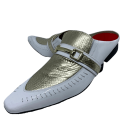 Babuche Masculino Em Couro Dourado Serpente Ref: B... - Art Sapatos ®