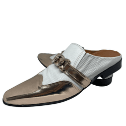 Babuche Masculino Em Couro Social Dourado Verniz R... - Art Sapatos ®