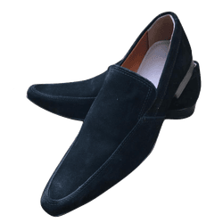 Mocassim Masculino Italiano em Couro - Nobuk Black... - Art Sapatos ®