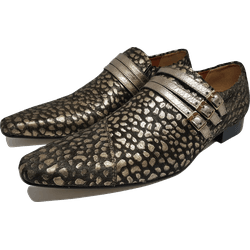 Sapato Masculino Em Pelo Exótico Dalmata Ouro Luxu... - Art Sapatos ®
