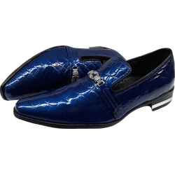 Mocassim Masculino Italiano Social Azul Stars Ref:... - Art Sapatos ®
