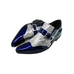 Sapato Masculino Italiano Em Couro Azul c/ Gliter ... - Art Sapatos ®