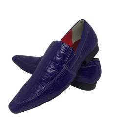 Mocassim Masculino Italiano Em Couro Croko Roxo Re... - Art Sapatos ®