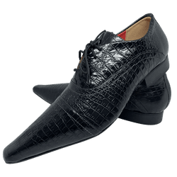 Sapato Masculino Italiano Em Couro Croko Fosco Ref... - Art Sapatos ®