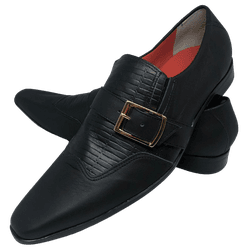 Sapato Masculino Italiano Preto Fosco com Tricê Re... - Art Sapatos ®