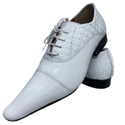 Sapato Masculino Italiano Em Couro Branco Enverniz... - Art Sapatos ®