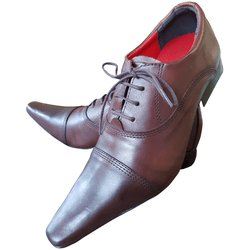 Sapato Masculino Italiano Em Couro Marrom Oxford -... - Art Sapatos ®