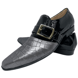 Sapato Italiano em Couro Social Preto com Chumbo C... - Art Sapatos ®