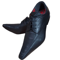 Sapato Masculino Italiano Em Couro Preto Fosco - 0... - Art Sapatos ®