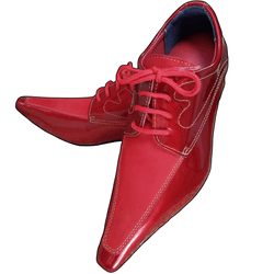 Sapato Masculino Italiano Em Couro Vermelho Verniz... - Art Sapatos ®