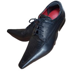 Sapato Masculino Italiano Em Couro Preto Fosco - 0... - Art Sapatos ®