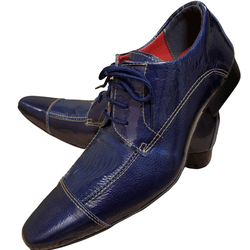 Sapato Masculino Italiano Em Couro Petróleo - 0106... - Art Sapatos ®