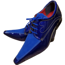 Sapato Masculino Italiano Em Couro Azul Camurça - ... - Art Sapatos ®