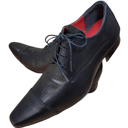 Sapato Masculino Italiano Em Couro Preto Fosco - 0... - Art Sapatos ®