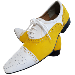 Sapato Masculino Italiano Em Couro Amarelo Camurça... - Art Sapatos ®