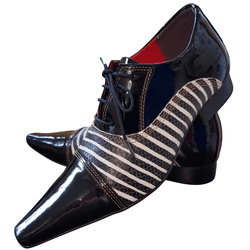 Sapato Masculino Italiano Couro Preto Com Zebra - ... - Art Sapatos ®