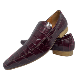 Mocassim Masculino Italiano Em Couro Croko Roxo Ur... - Art Sapatos ®