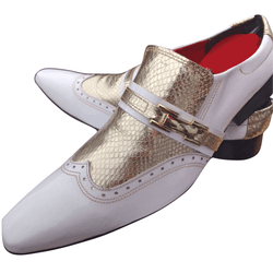 Mule Masculino Em Couro - Babuche - Golden White -... - Art Sapatos ®