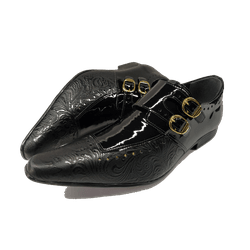 Sapato Masculino Em Couro Preto Flower - Veneza Co... - Art Sapatos ®