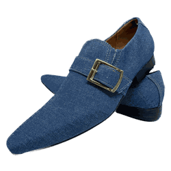 Sapato Masculino Italiano Em Brim Jeans Lavado Ref... - Art Sapatos ®