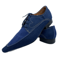 Sapato Masculino Italiano Em Brim Jeans Indigo Ref... - Art Sapatos ®