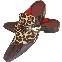 Mule Masculino Em Couro - Babuche - Brown Tiger - ... - Art Sapatos ®