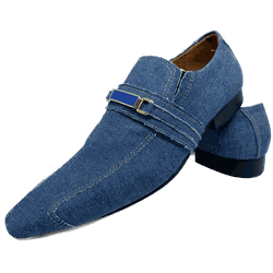 Sapato Masculino Social Jeans Azul Lavado Ref: D74... - Art Sapatos ®