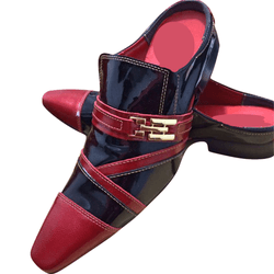 Mule Masculino Em Couro - Babuche - Red Strips - R... - Art Sapatos ®