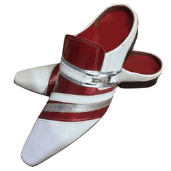 Mule Masculino Em Couro - Babuche - Red Strips - R... - Art Sapatos ®