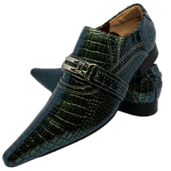 Sapato Masculino Italiano Em Couro Verde Réptil Re... - Art Sapatos ®