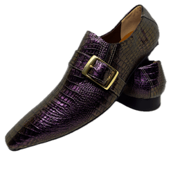 Sapato Masculino Italiano Em Couro Violeta Réptil ... - Art Sapatos ®