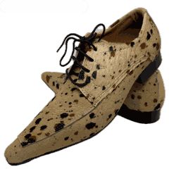 Sapato Masculino Italiano Em Couro Marrom Com Pelo... - Art Sapatos ®
