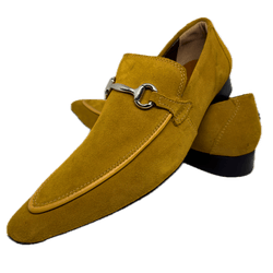 Sapato Masculino Italiano Em Couro Amarelo Mocassi... - Art Sapatos ®